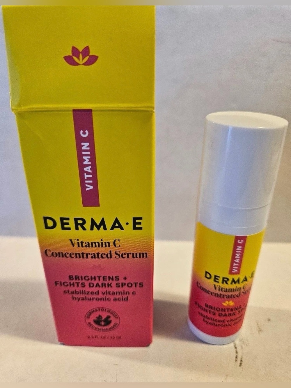 Derma E Vitamin C Concentrated Serum brightens + fights dark spots 0.5 oz NEW